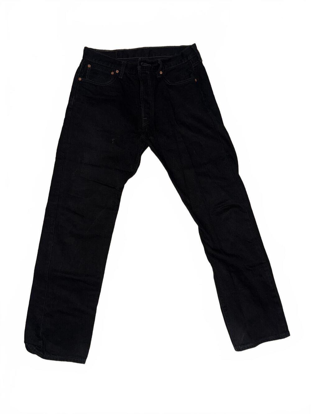 Levi's 501 Black Jeans Men's W34 L32 Button Fly Straight Leg Denim